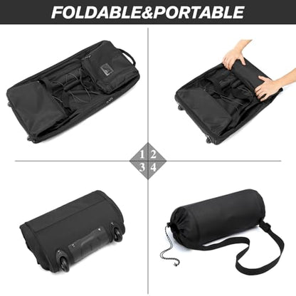 170L Extra Large Baseball Bag with Wheels Gym Duffle Softball Catchers Coach Team Equipment Bags Collapsible Rolling Travel Duffel Bat Gear Bag for Hockey Basketball Football Volleyball Soccer - color: Black