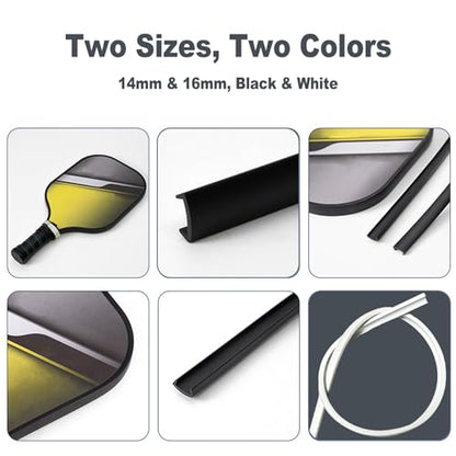 2PCS Pickleball Paddle Edge Guard, 31 Inches Long, Protect Paddle Surface, Adding Weight Enhance Control Change The Look, DIY Replacement Edge Strips - color: U138 Black-Outside14mm & Inside 11mm, size: U138 Black-Outside14mm & Inside 11mm