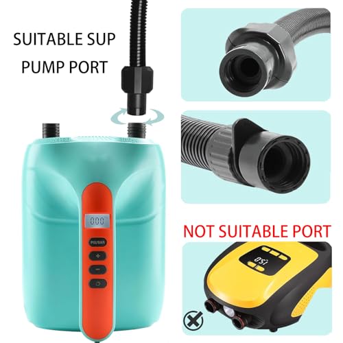 Paddle Board Pump Adapter Set, Sup Air Pump Hose with 7 Nozzles for Inflatable Paddleboard, Boat, Tent, Pool, Paddle Board Accessories Replacement Parts for Electric SUP Pump, Rafts, Kayak