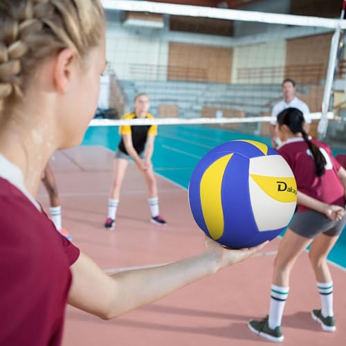Dakapal Soft Volleyball Official Size 7 Volleyballs Ball Lightweight Volleyball for Youth Beginners Training Outdoor Indoor (0.26-0.29LBS with Pump