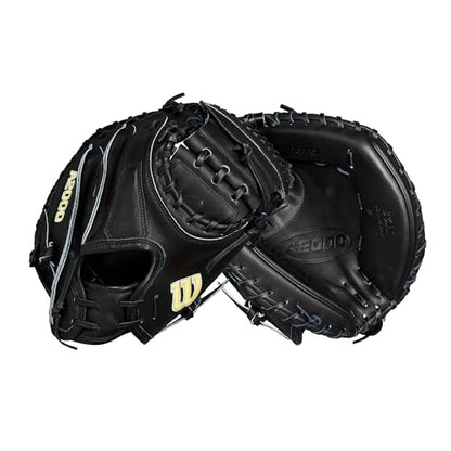 Wilson 2024 Classics Series A2000 Baseball Gloves - color: Black/Yellow, size: Catcher - 33.5"
