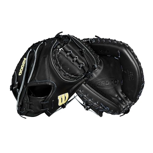 Wilson 2024 Classics Series A2000 Baseball Gloves - color: Black/Yellow, size: Catcher - 33.5"