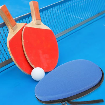 Table Tennis Paddle Case Protective Hard Eva Storage Bag Racket Organizer for Indoor Outdoor Sports with Ball Holder Blue