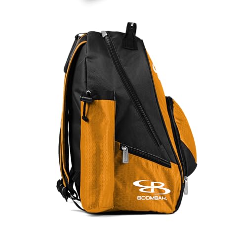 Boombah Tyro Baseball/Softball Bat Backpack - 20" x 15" x 10" - Holds 2 Bats up to Barrel Size of 2-5/8" - color: Black/Gold