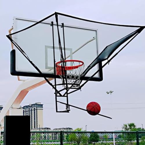 Basketball Shooting Machine Basketball Return Attachment for Hoop with 180° Rotating Return Chute,Basketball Training Device for Adults and Children Indoor & Outdoor Use