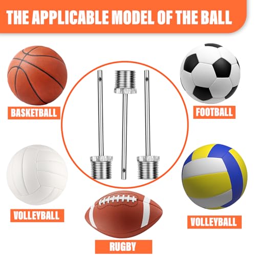 Manesi Ball Pump Needles (50 Pack) - Heavy Duty Inflation Needles & Ball Pins for Basketball, Soccer Ball, Football, Bike Pump - Fits Most Air Pumps - Universal Air Needles for Sports Balls.