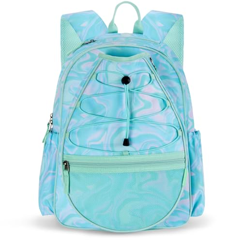 Choco Mocha Kids Tennis Bag, 16 Inch Youth & Junior Tennis Backpack with Shoe Compartment, Holds 2 Rackets (21–23 Inch)