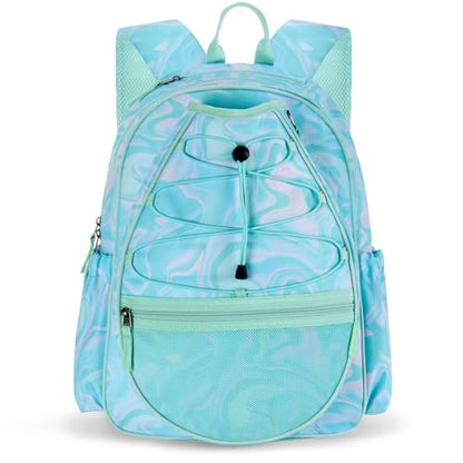 Choco Mocha Kids Tennis Bag, 16 Inch Youth & Junior Tennis Backpack with Shoe Compartment, Holds 2 Rackets (21–23 Inch)