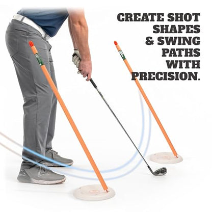 WHYGOLF Alignment Discs & Padded Golf Alignment Rods – Versatile Golf Training Aid for Swing Plane, Path, Posture & Setup – Easily Adjust Angles for Better Accuracy - style: Discs & Rods Bundle