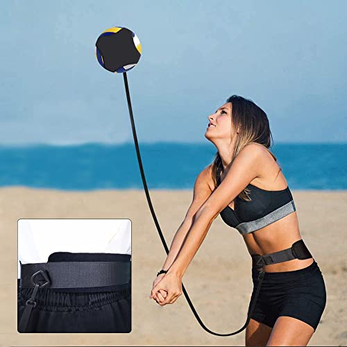 Volleyball Training Equipment Aid, Solo Serve and Spike Trainer, Elastic Volleyball Resistance Belt for Beginners and Pro, Adjustable Elastic Cord and Waist Strap
