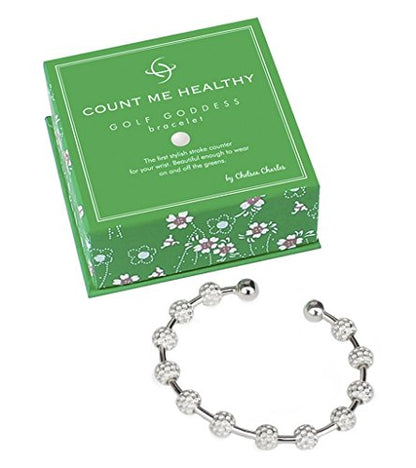 Golf Goddess Stroke/Score Counter Bracelet - color: Silver Golf Ball Bead