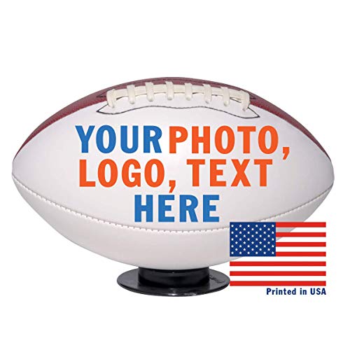Personalized Custom Full 12 Inch Football | Regulation Size | Customized Trophy for Coach, Dad, Any Fan - style: Full Size Football without Base