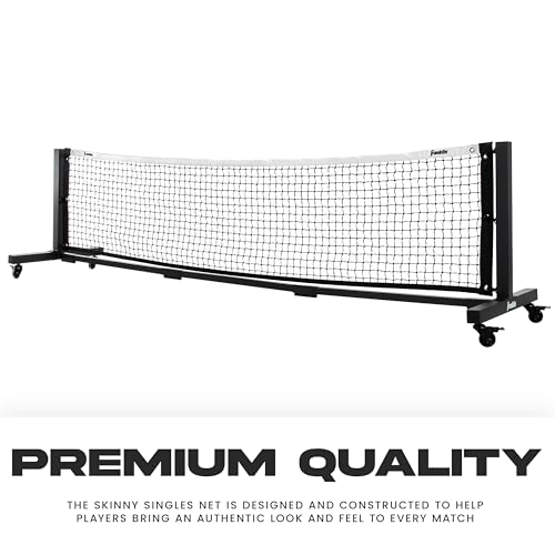 Franklin Sports Skinny Singles 11' Foot Pickleball Net - Portable Outdoor Pickleball Net for Practice + Carry Bag for Driveway, Backyard + More - Durable Aluminum Construction