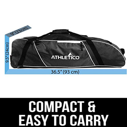 Athletico Rolling Baseball Bag Black - color: Black