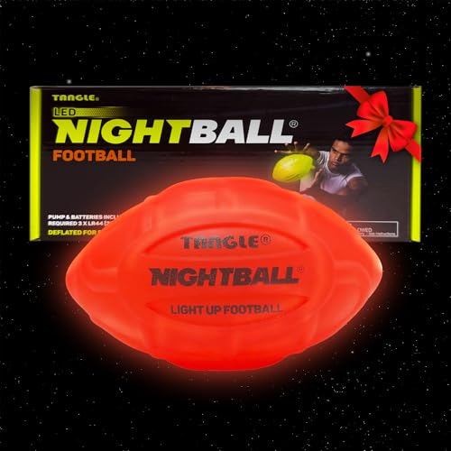 Glow in The Dark Nightball LED Football - Light up Football with Bright LED Lights - Kids and Adults, Red