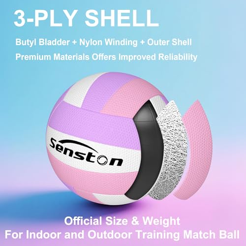 Senston Soft Volleyball Official Size 5 - Beach Volleyball for Indoor/Outdoor Play/Entertainment - style: P06
