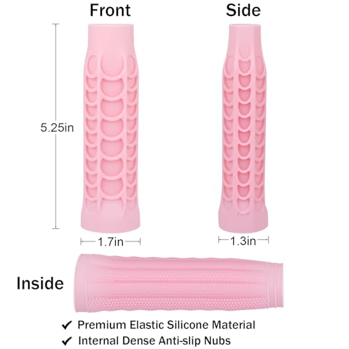 Silicone Pickleball Paddle Grip Cover | Non-Slip Shock Absorbing Handle Sleeve | Anti-Twist Internal Texture with Easy-Install Strips for Enhanced Control & Sweat Resistance - color: Pink