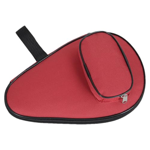 Table Tennis Paddle Cover - Portable Racket Storage Bag with Ball Bag, Protective Holder, Paddle Case Organizer, Pong Accessories for Travel, Home, or Training, Long Tail Sports Gear - color: Red