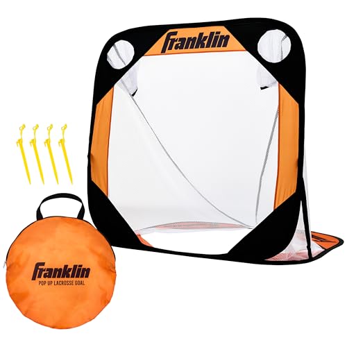 Franklin Sports Youth Lacrosse Pop-Up Goal – 3’x3’ Portable Net with Carrying Case – Backyard Practice Goal for Kids – Easy Setup with Ground Stakes – Improve Shooting Accuracy
