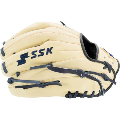 SSK Z5 Craftsman Infield Baseball Glove – 11.25” - 11.5” - 11.75” - 12” – Right & Left Hand Throw - color: Camel/Black/Navy, size: 11.5" - Right Hand Throw