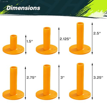 SAPLIZE 51/45/6 Pcs Rubber Golf Tees for Mats, Golf Mat Tee Set for Driving Range & Simulator, Durable Unbreakable Rubber Tees, 11 Rubber Tees + 40 Bamboo Golf Tees (2-3/4'' & 3-1/4'', 20 Each)