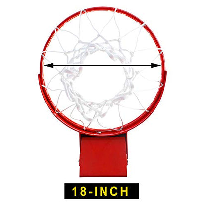 Professional 180º Heavy Duty Breakaway Basketball Rim，18 inch Single Spring Flex Rim Goal Replacement fit Indoor and Outdoor Backboard - color: 2-Double Spring