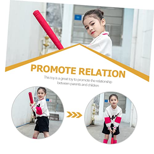 EVA Baseball Bat Red with Net Bag Outdoor Training Baseball for Boys and Enhances Batting Skills Hand Eye Coordination Parent Interactive Sports
