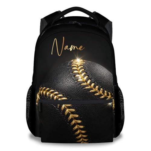 Custom Kids Backpack for Boys - 17 Inch Baseball Backpacks for Teens 8-12, Lightweight Sport Students Book Bag for Kindergarten Primary School - color: White