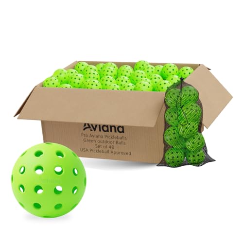 Outdoor Pickleball Balls USAPA Approved for Tournament Play 6 12 48 Packs Durable 40-Hole Design Ideal for All Skill Levels Pickleball Accessories Pickleball Balls Outdoor - color: Green 48 Pack