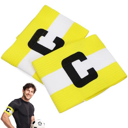 YARNOW 2 Pcs Soccer Captain Armbands Adjustable Elastic Football Bands for Youth Team Leaders Training Matches