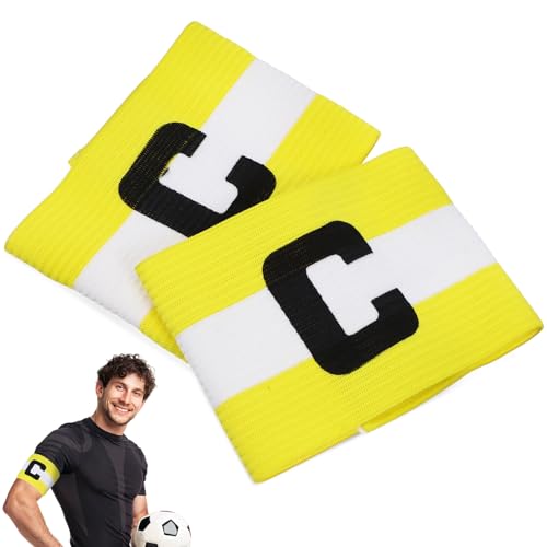 YARNOW 2 Pcs Soccer Captain Armbands Adjustable Elastic Football Bands for Youth Team Leaders Training Matches