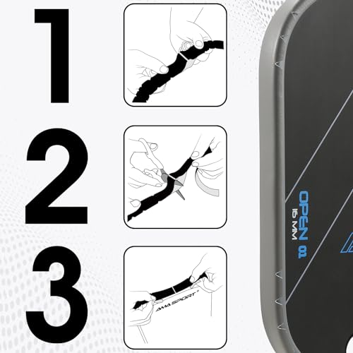 PICKLETECH Pickleball Paddle Protection Tape - Paddle Head Edge Guard - Racket Edge Protection Tape -Fit Perfectly Curved Edge -No Wrinkling - color: Moon Gray, size: Width 20mm