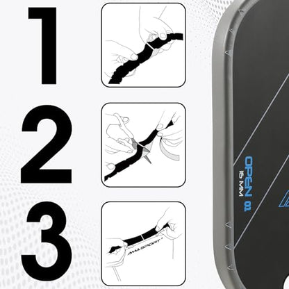 PICKLETECH Pickleball Paddle Protection Tape - Paddle Head Edge Guard - Racket Edge Protection Tape -Fit Perfectly Curved Edge -No Wrinkling - color: Moon Gray, size: Width 20mm