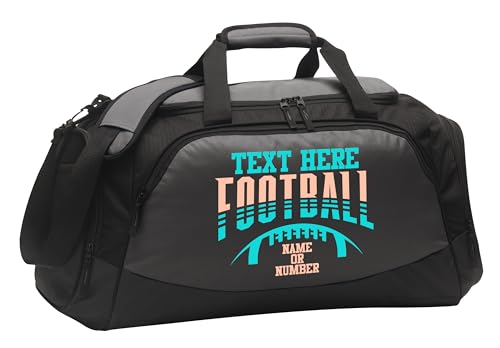 Personalized Football Bag – Custom Name & Number Sports Duffel with Cleat Compartment | Durable Team Equipment Backpack for Football Players, Coaches & Travel Gear