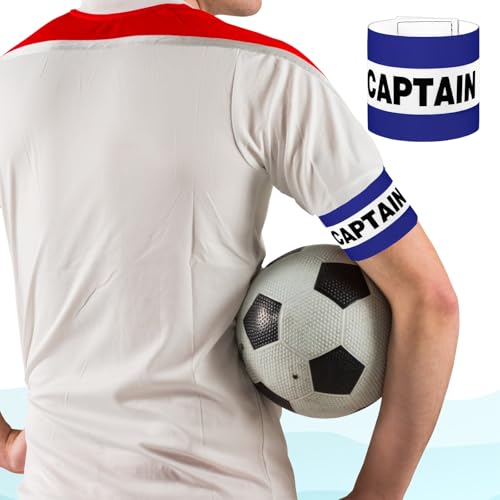 3 Pcs Soccer Captain Armband, Adjustable Arm Bands for Football, Elastic Team Sport Armband for Sports Basketball Volleyball, Nylon Captain Band for Adult Youth (Dark Blue) 3.15x12 Inch