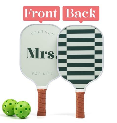 A Perfect Match Pickleball Paddle Set Engagement Gifts for Couples I I His and Hers Gifts I Includes 2 Pickleball Paddles, Carrying Bag and 2 Pickleballs - style: Mr. and Mrs.