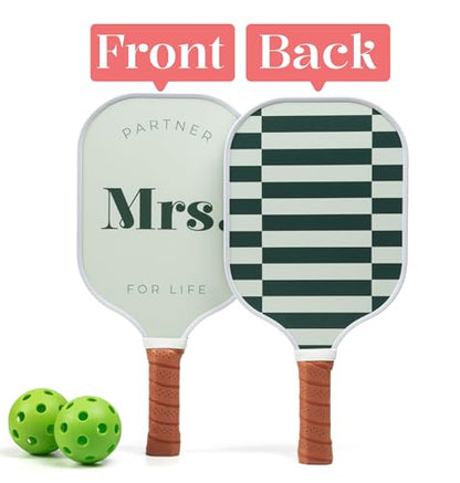 A Perfect Match Pickleball Paddle Set Engagement Gifts for Couples I I His and Hers Gifts I Includes 2 Pickleball Paddles, Carrying Bag and 2 Pickleballs - style: Mr. and Mrs.