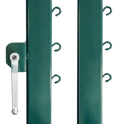 Aoneky Permanent Adjustable Volleyball Post System - Complete Set with 2 Steel Poles & Ground Sleeves, 6 Height Settings for Badminton & Volleyball, Includes Winch for In-Ground Install - color: Green, style: Square