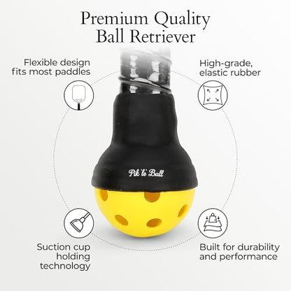 Pik'le'Ball Ball Retriever Fits All Pickleball Paddles – Lightweight & Flexible Design – Convenient Pickleball Retriever Without Bending, Great for Your Back & Hips – Ideal Gift for Men & Women - size: 2