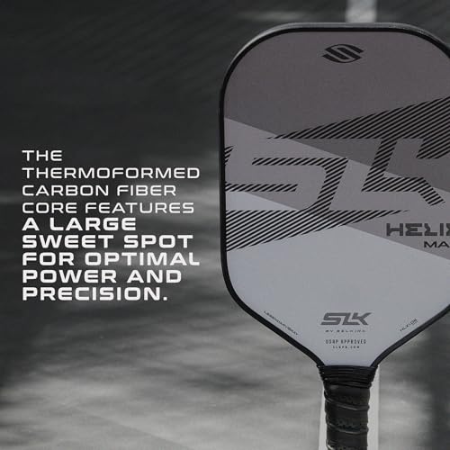 Selkirk Sport SLK Helix Pro Pickleball Paddle | Thermoformed Carbon Fiber Pickleball Paddles with Carbon Fiber & Fiberglass Hybrid Face | Unmatched Control - color: Legend Gray