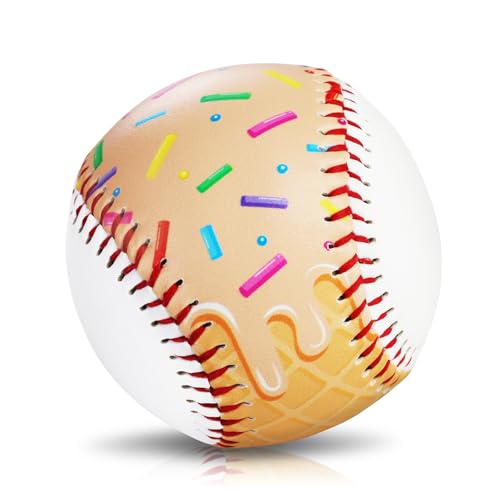 Baseballs PVC 9in Practice Baseball for Training Hitting Lifestyle Decor Ideal Personalized Inspired Gifts for Players Coaches Moms - color: Orange Drip
