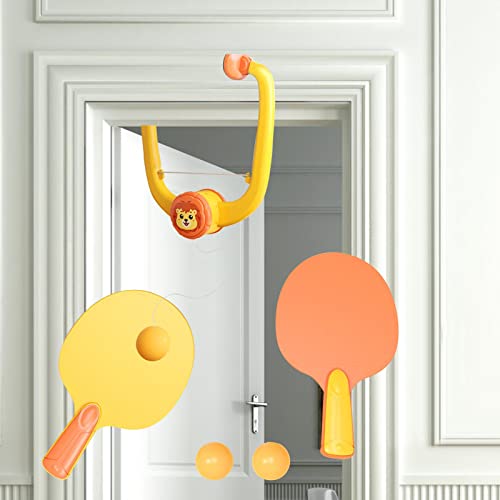 6 Pieces Tennis Indoor Table Tennis Ping Pong Paddles Balls Set Door Frame Exerciser Hand Eye Coordination Toy Practice Suitable for P