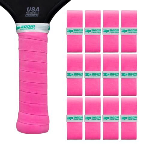 DRYtack Premium Pickleball Overgrips - #1 Pickleball Overgrips Trusted by TOP pros - Semi-Dry & Absorbent, Superior Comfort, Long Lasting, Responsive Feel - color: Hot Pink, size: 12-Pack