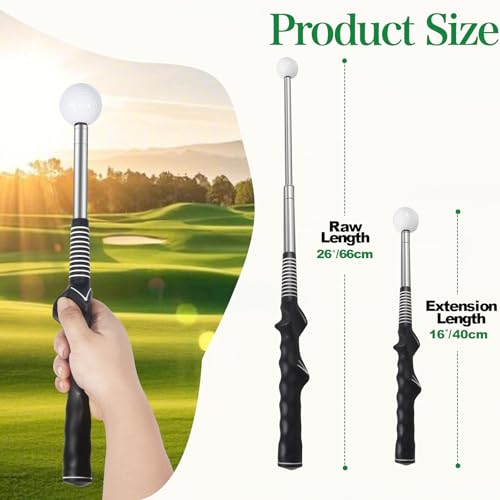 Golf Grip Swing Training Aid, Retractable Golf Swing Training Aid for Right Handed Golfers,Golf Grip Trainer Attachment for Indoor Practice, Golf Accessories