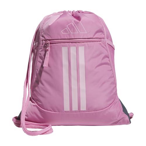 adidas Alliance Sackpack – Drawstring Backpack for Sports, Small Gym Bag - color: Tropic Bloom/Clear Pink/3