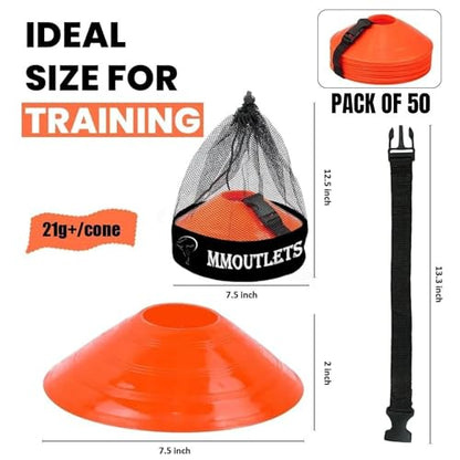 75/50/25 Pack, Pro-Grade Soccer Training Cones Set, Durable Agility Soccer Cones with Carry Bag & Strap Holder Ideal for Sports Training, Football, Soccer, Basketball- Trusted by Coaches & Athletes - color: Multi Color