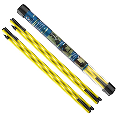 MoKo Golf Alignment Stick, 2 Set Golf Alignment Rods, 48" Collapsible Alignment Stick Golf Training Aid for Aiming, Putting, Posture Corrector, Golf Practice Sticks with Clear Tube Case - color: Yellow, size: 2 Pack