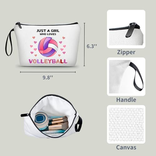 Volleyball Gifts for Teen Girls Team,Small Volleyball Cosmetic Makeup Bag Stuff Birthday Gifts for Friends Female,Christmas - color: Volleyball-PINK