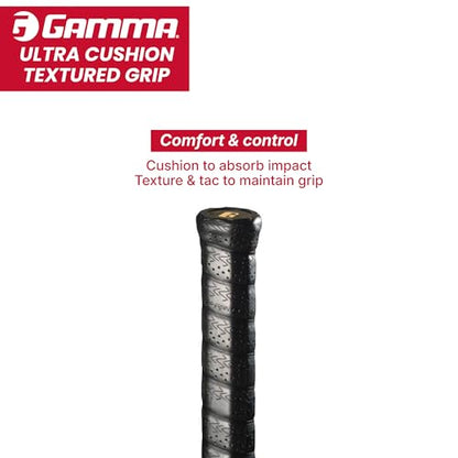 GAMMA Sports Tennis Racquet Ultra Cushion Replacement Grip – Contoured Multi Black with Textured Perforations for Enhanced Absorption, Comfort, and Control