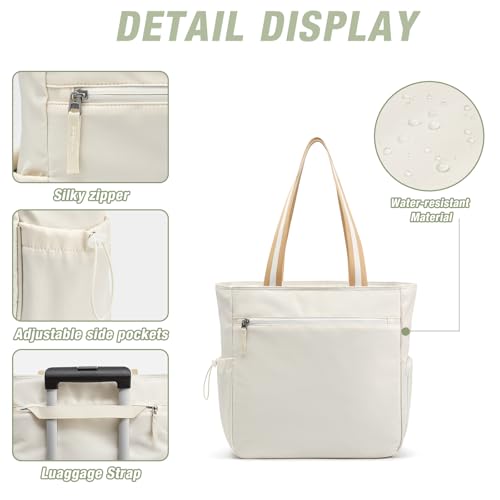 G4Free Pickleball Bag, Pickleball Tote Bag for Women Men, External Ball Bag with Shoe Compartment & Paddle Cover Pocket - color: Beige&yellow